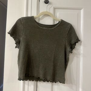 American Eagle Waffle Lettuce Trim Tshirt